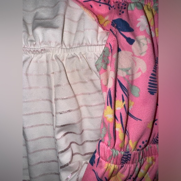 Young Hearts 18m Pink/White Striped and Floral Romper Pack - Picture 5 of 6
